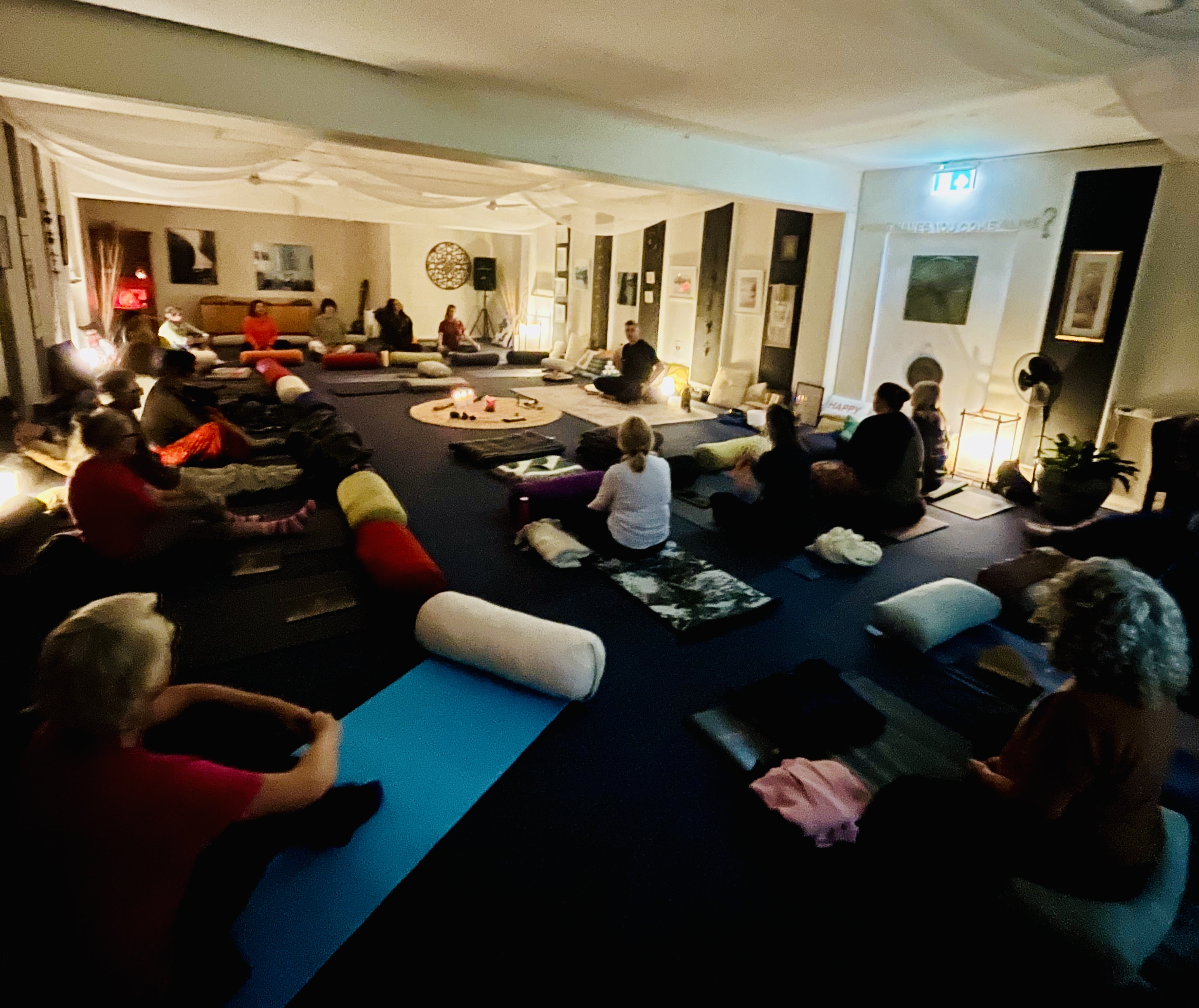 Max teaching breathwork at Happy Mountain, Wollongbar